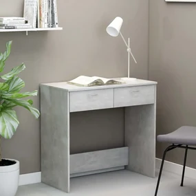 Scrivania Grigio Cemento 80x40x75 Cm İn Legno Multistrato /