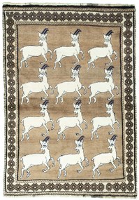 Gabbeh Tappeto 100 x 150 Marrone (Iran) Annodato A Mano