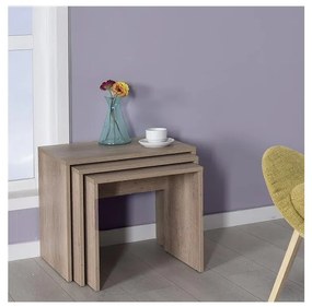 SET 3x Tavolino marrone