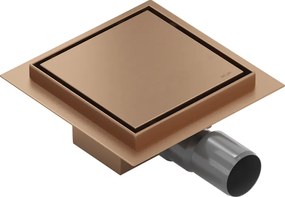 Mexen Flat-Q M13 scarico a pavimento quadrato 12 x 12 cm, rame spazzolato - 1C10012