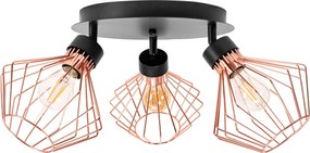 Lampada da soffitto a soppalco tripla in metallo rosa nera APP536-3C