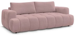 Divano rosa allungabile e con contenitore rivestito in ciniglia 251 cm Fuji – Bobochic Paris