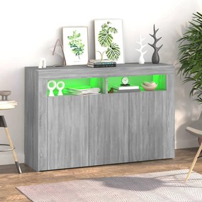 Credenza con luci led grigio sonoma 115,5x30x75 cm