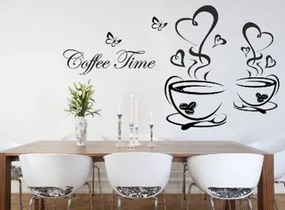 Adesivo murale per la cucina per l'ora del caffè 80 x 160 cm