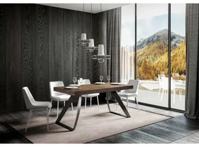 Tavolo Proxy Allungabile piano Noce 90x180 Allungato 284 telaio Antracite