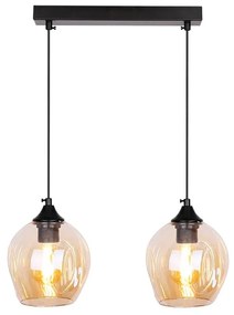 Lampada a sospensione nera con paralume in vetro 14x48 cm Aspa - Candellux Lighting
