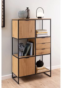 Libreria nera in rovere 85x141 cm Swindon - Actona