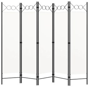 Paravento A 5 Pannelli Bianco 200x180 Cm /