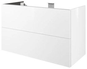 Mobile da bagno sotto lavabo SENSEA Neo bianco laccato lucido L 105 x H 64 x P 48 cm 2 cassetti, lavabo non incluso