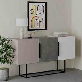 Madia Moderna 3 Ante 150 Cm Tricolore Tortora Bianco Cemento Tontini