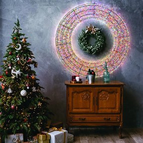 Figura natalizia illuminata multicolore H 110 cm