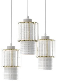 Lampadario a sospensione con filo BLANCO 3xE27/60W/230V bianco