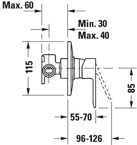 Duravit DC4210007046 - Miscelatore doccia da incasso D-CODE, nero opaco