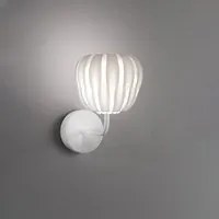 Lampada Da Parete Moderna 1 Luce Queen In Polilux Bianco D19 Made In Italy