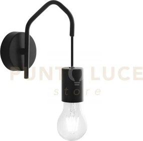 Applique a parete habitat nera 1 luce attacco e27 8x18x17,5cm