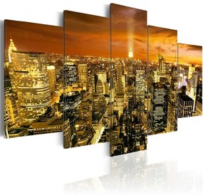 Quadro New York  ambra  Colore Arancione, Dimensioni e Misure 100x50