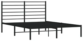 Giroletto con testiera in metallo nero 135x190 cm