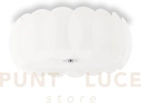 Ovalino lampadario da soffitto bianco in vetro 8 luci attacco e27