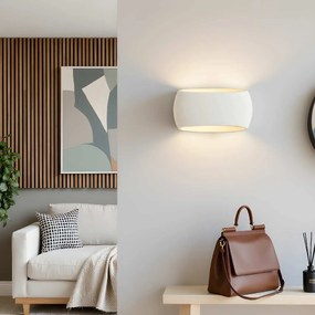 Applique da Parete E27 CURVY in Gesso Pitturabile