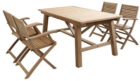 ORATOR - set tavolo in teak cm 160/240 x 90 x 77 h con 4 poltrone Orator