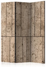 Paravento Muro Beige - texture di piastrelle di cemento bruno