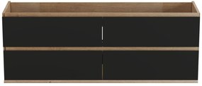 Mobile sotto lavabo sospeso 150 cm Naturale chiaro e Nero - SABURI