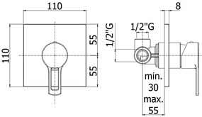 Paffoni Ringo Rin010no/m Miscelatore doccia Incasso 1 Utenza Senza Deviatore Piastra Inox Nero Opaco