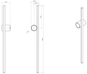 Flos Coordinates Wall 1 Lampada orizzontale da parete a luce diffusa Argent Moon