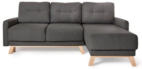 Divano letto variabile grigio scuro ad angolo Pop - Bonami Selection