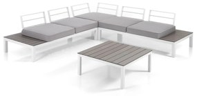 Set da giardino in alluminio grigio chiaro per 4 persone Nydri - Tomasucci