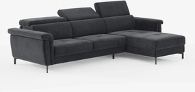Capri Divano letto angolare con penisola contenitore e poggiatesta reclinabili - elegante tessuto smacchiabile T30