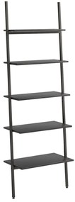 Scaffale pendente a 5 livelli nero 64x34x185,5 cm