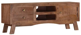 Mobile Porta Tv 110x30x40 Cm İn Legno Di Mango Grezzo /