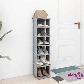 vidaXL Scarpiera Grigio Cemento 27,5x27x102 cm in Legno Multistrato