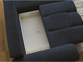 Divano angolare blu allungabile/con contenitore (con penisola a destra/con chaise lounge) con rivestimento in bouclé Roxelane – Bobochic Paris