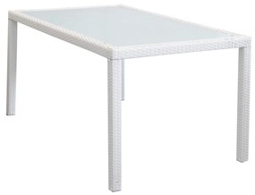 AXONA - tavolo intreccio in rattan sintetico e vetro