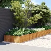 Fioriera Rialzata da Giardino 960x100x36 cm in Acciaio Corten 152000