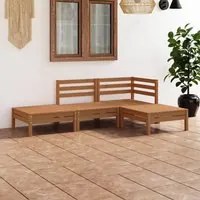 Set Divani da Giardino 4 pz Miele in Legno Massello di Pino 3082620