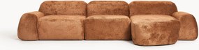 Divano angolare componibile 4 posti in teddy bouclé Wolke