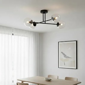 Brilagi - Lampadario da soffitto MALIVA 4xE14/15W/230V nero/trasparente