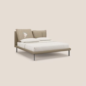 Giselle letto moderno con cuscini testata regolabili con tasche in microfibra impermeabile T11 tortora