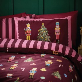 Set copripiumino e federa rosa e viola per letto matrimoniale e per letto esteso 230x220 cm Nutcracker Stripe – Catherine Lansfield