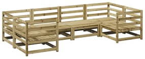 Set divani da giardino 6 pz in legno impregnato di pino