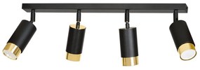 Lampada da Soffitto in Acciaio HIRO 4 Nero Cromo/Oro 4xGU10 Colore del corpo Nero e Oro