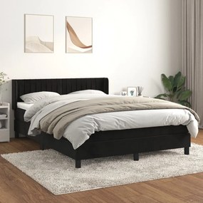 Giroletto A Molle Con Materasso Nero 140x190 Cm İn Velluto /