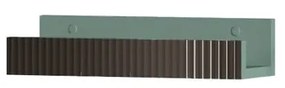 Mensola per bagno Niwa L 40 cm laccato opaco verde timo con vetro grigio carbone