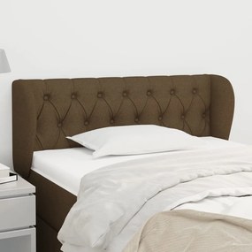 Testiera Ad Orecchio Marrone Scuro 103x23x78/88 Cm İn Tessuto /
