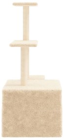 Albero per gatti con tiragraffi in sisal crema 110 cm