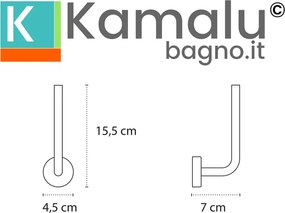Kamalu - Portarotolo verticale in acciaio inox satinato installazione a muro | Monde-S