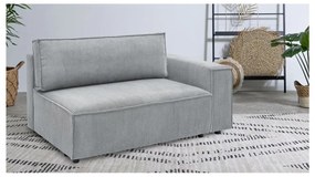 Modulo divano in velluto a coste grigio chiaro, angolo destro Nihad modular - Bobochic Paris